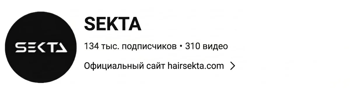 Канал SEKTA на YouTube до сотрудничества: 134 тыс. подписчиков, 310 видео
